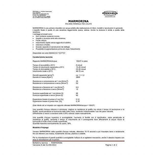 MARMORINA Marmo in polvere da colata - WORLD PRODUCTS SHOP