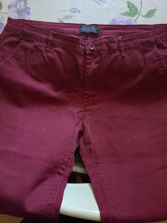 Jeans Uomo Elasticizzato BORDEAUX  Pantaloni Eleganti. Tasca America.Taglia 52/L