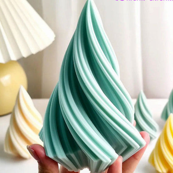 Grande Albero di Natale a Spirale in 3 dimensioni. Stampo in silicone anche per Candele - WORLD PRODUCTS SHOP