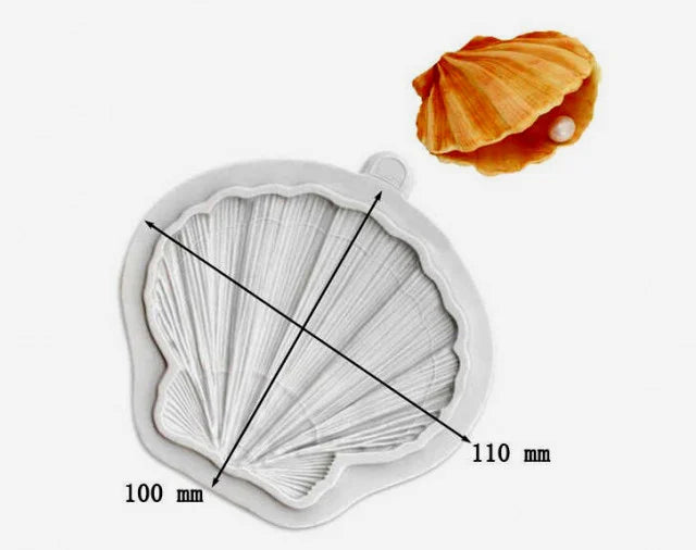 Grande Ostrica di 10 cm. Stampo mare di una grande Conchiglia in silicone