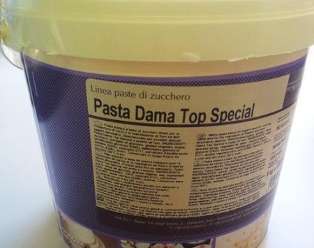 DAMA TOP SPECIAL 5 Kg. Pasta di zucchero BIANCA x Copertura e Modelling. Irca. Senza Glutine
