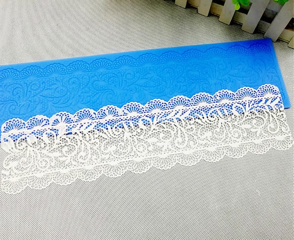 Bordo Pizzo. Grande Stampo in silicone. Flower Wedding Cake Silicone Beautiful Flower Lace