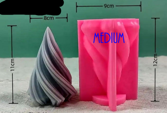 Grande Albero di Natale a Spirale in 3 dimensioni. Stampo in silicone anche per Candele - WORLD PRODUCTS SHOP