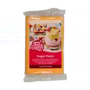 TROPICAL ORANGE. Tropical Orange Sugar Paste. 250g. Hot Pink. Gluten-Free and Kosher.