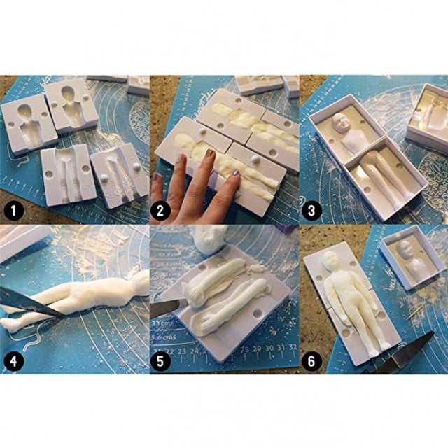 Figura di Uomo Donna e Bambino completi in 3/D. Set di 18 stampi in plastica