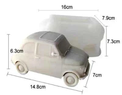 Grande e Spettacolare Fiat 500 d'Epoca di 16 cm. Stampo in silicone anche per Candele