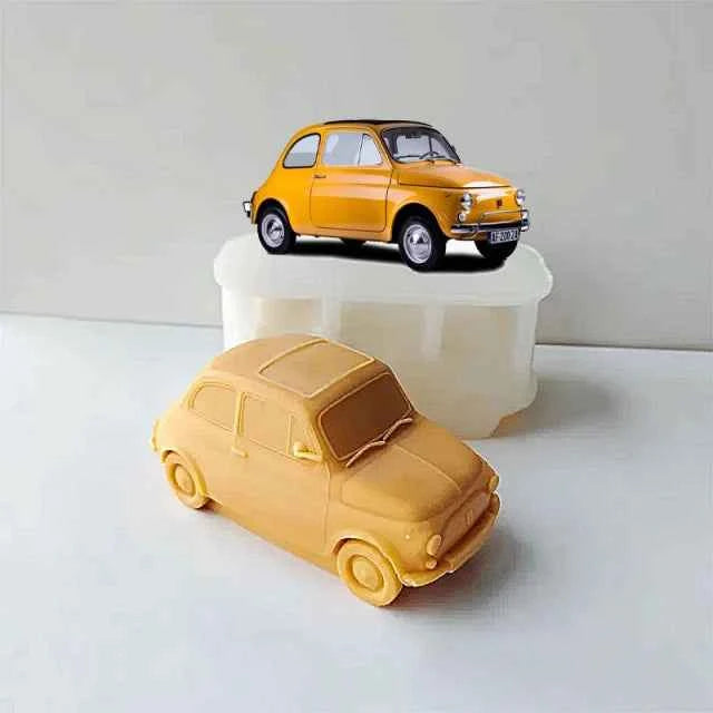Grande e Spettacolare Fiat 500 d'Epoca di 16 cm. Stampo in silicone anche per Candele