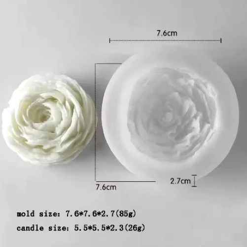 Small Peonia di 5.5 cm. Stampo in silicone anche per Candele