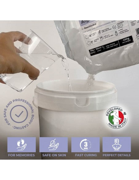 ALGINATO ARTPRO - Alginato cromatico per impronte di alta precisione, perfetto per realizzare calchi di mano (450 gr)