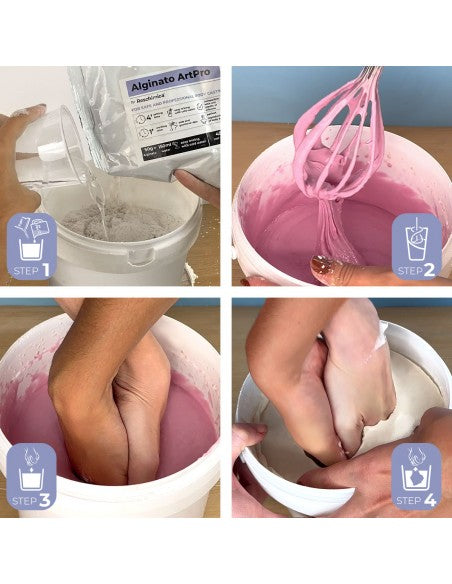 ALGINATO ARTPRO - Alginato cromatico per impronte di alta precisione, perfetto per realizzare calchi di mano (450 gr)