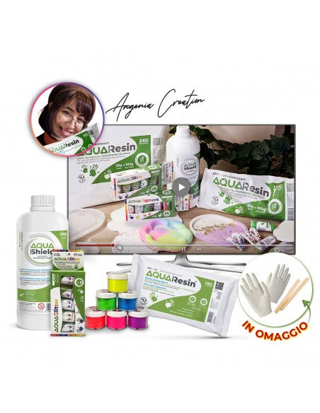 Aqua Family Kit – Il set creativo completo per iniziare a creare con l’eco-resina in modo semplice e sicuro