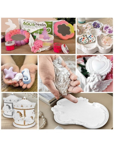 AQUA RESIN - Gesso premium in polvere bianca, naturale e a base d’acqua, atossica e sicura