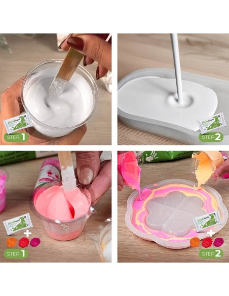 AQUA RESIN - Gesso premium in polvere bianca, naturale e a base d’acqua, atossica e sicura