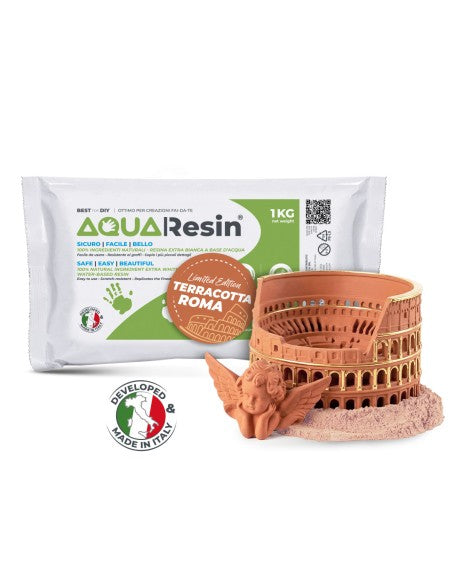 AQUA RESIN TERRACOTTA ROMA – Gesso alfa premium color terracotta, naturale, atossico e sicuro
