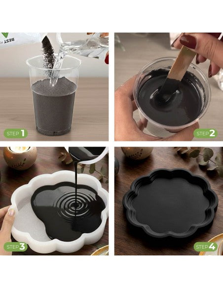 AQUA RESIN BLACK BOX – Il kit creativo completo per creazioni in nero assoluto, con stampo e finitura protettiva