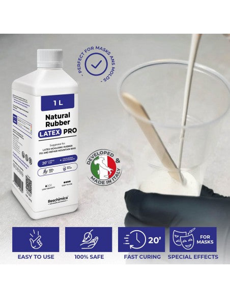 LATEX PRO - Lattice multiuso in gomma liquida color pelle per maschere, cicatrici, ferite Halloween