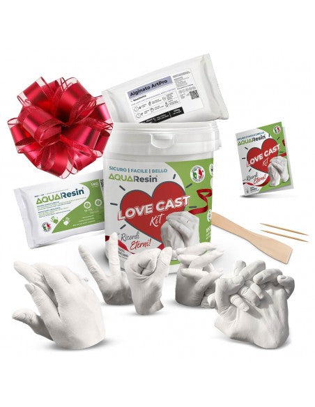 LOVE CAST KIT - Aqua Resin e Alginato per Stampi e Calchi di parti anatomiche 3D, atossico e facile da usare