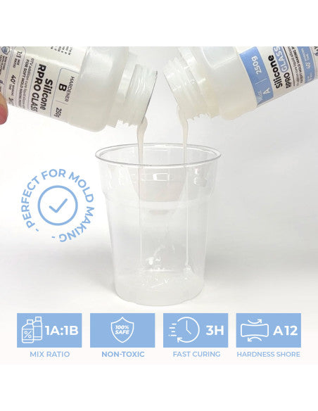 R PRO GLASS - Gomma siliconica liquida traslucida per stampi morbidi