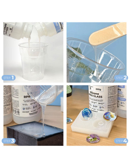 R PRO GLASS - Gomma siliconica liquida traslucida per stampi morbidi
