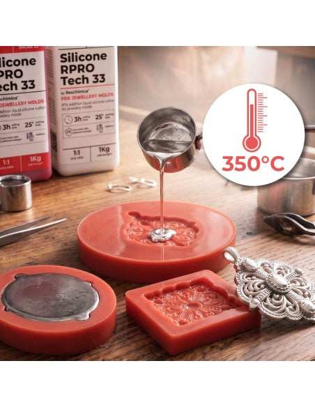 R PRO TECH 33 – Gomma Siliconica per Stampi ad Alte Temperature fino a 350 °C per Oreficeria e Gioielleria