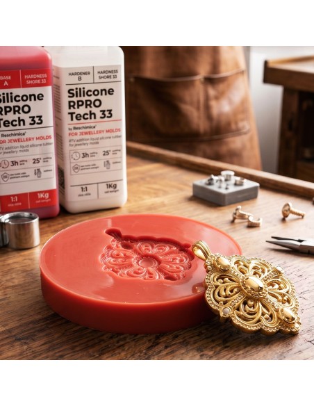 R PRO TECH 33 – Gomma Siliconica per Stampi ad Alte Temperature fino a 350 °C per Oreficeria e Gioielleria